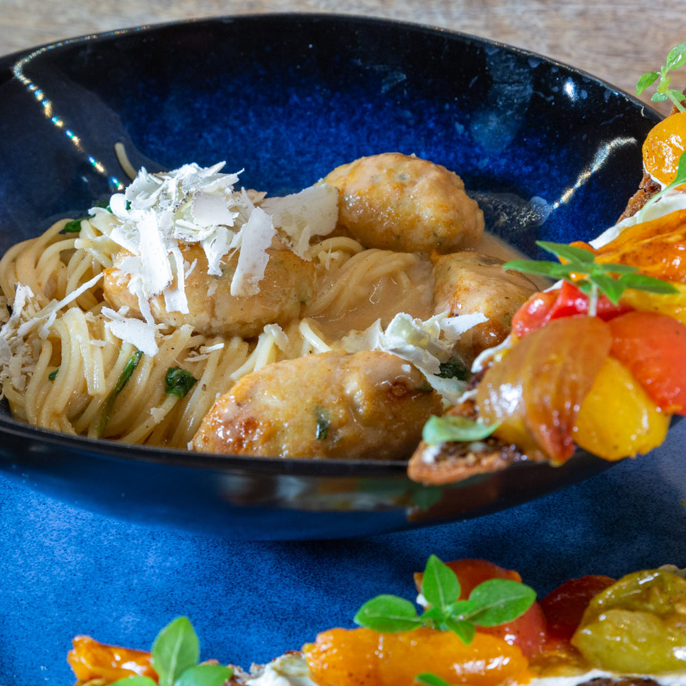 Pasta „Bourride“ mit Nocken vom Wolfsbarsch